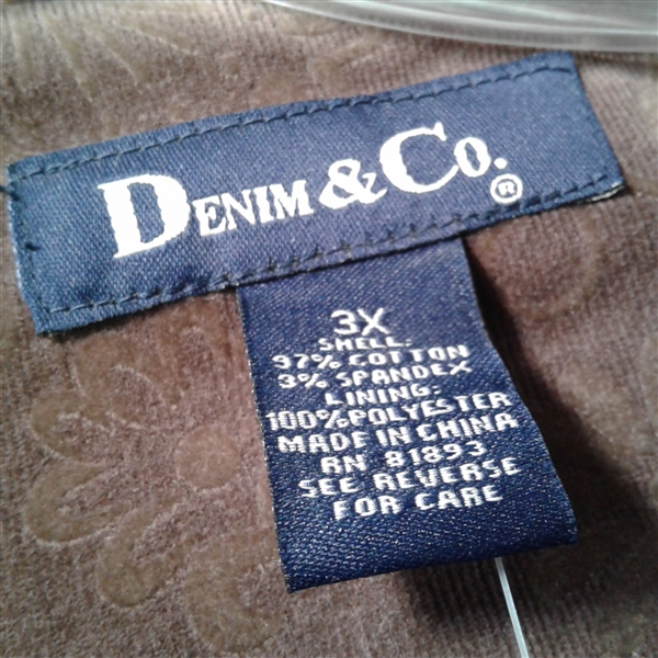 New Women's Denim & Co 3X Jacket