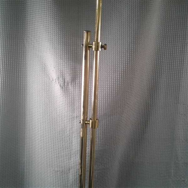 Pair of Gold Toned Adjustable Floor Lamps