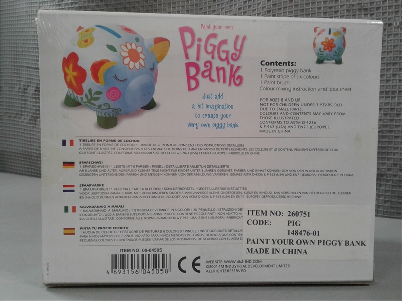 Brand New Paint Your Own Piggy Bank