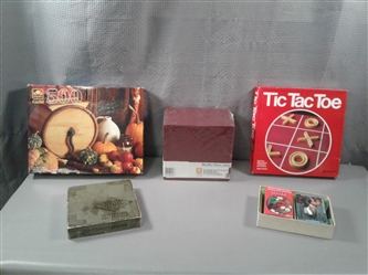 Vintage Solitaire Peg Puzzle, Tic Tac Toe, Puzzles and New Big Max Photo Box