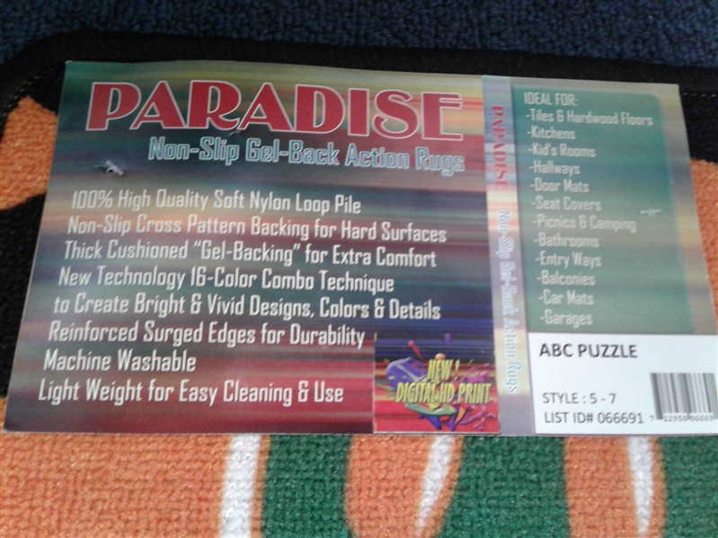 Brand New- Paradise Non-Slip ABC Puzzle Play Rug 5x7