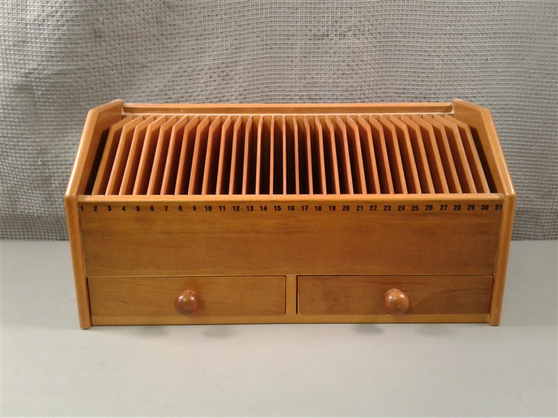 Wood Organizer Box W/Drawers