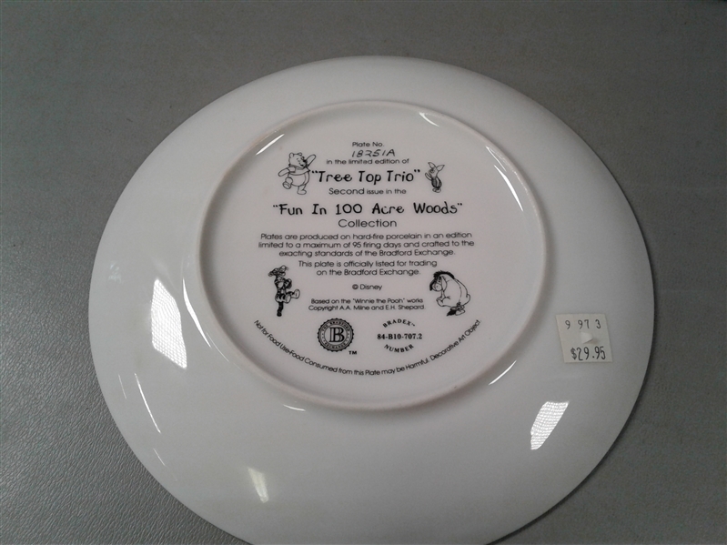 Disney Winnie the Pooh Limited Edition Plate Tree Top Trio #18251A