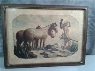 Vintage Framed Print "The Horse Trader" by H.M. Herget