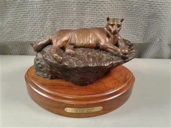 Vintage 1990 Bronze Cougars Bluff by Robert Manley Collectible Artwork #29/30