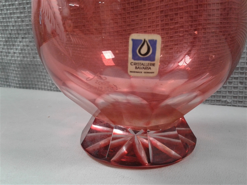 2007 Signed & Numbered Cristallerie Bavaria Handmade in Germany Etched Vase