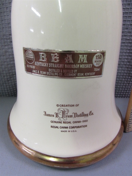 Pheasant Vase & Vintage 1983 Beam Bourbon Whiskey Music Bottle