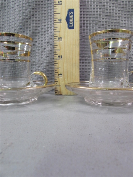 Clear and Gold Turkish Tea Set