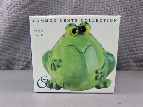 Fitz & Floyd Frog Bank- New in Box.