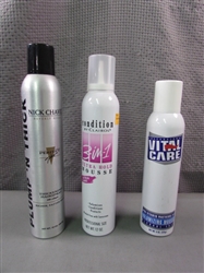 Mousse and Nick Chavez Thickening Hairspray. Nick Chavez, Clairol, and Professional Vital Care