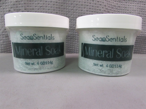 SeaSentials Daily Lotion, Massage Bars, Mineral Soaks, and Hand Creme.