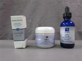 Wrinkle Reducer, Ageless Face Creme, and Facial Serum
