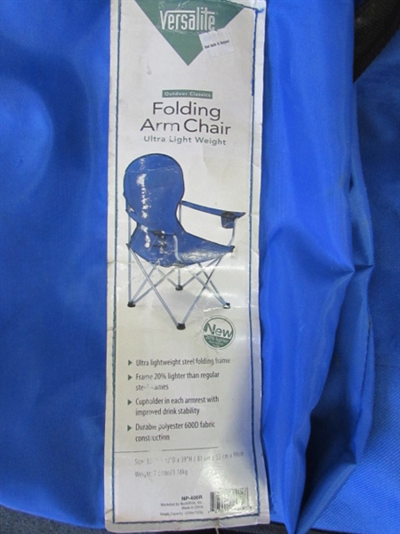 Set of 3 Versalite Folding Arm Camp Chairs W/Bags
