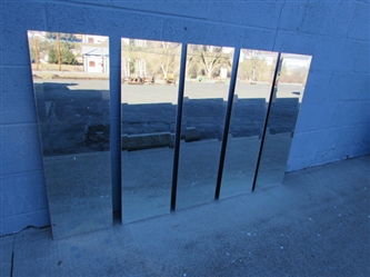 Set of 5 Beveled Edge Mirrors