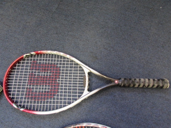 4 Tennis Rackets- Wilson & Prince