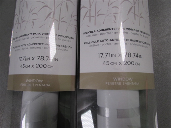 2 Pk New Privacy Film Bamboo- 17.7in x 78.4in