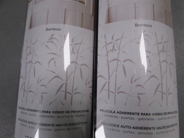 2 Pk New Privacy Film Bamboo- 17.7in x 78.4in