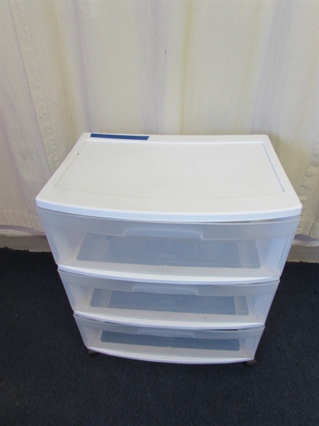 Pair of Sterilite Rolling Storage Containers