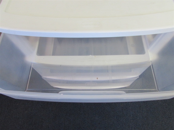 Pair of Sterilite Rolling Storage Containers