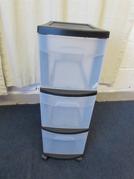 Pair of Sterilite Rolling Storage Containers