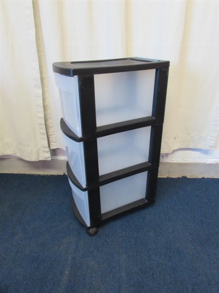 Pair of Sterilite Rolling Storage Containers