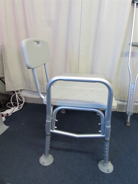 Shower Chair Bench & Crutches