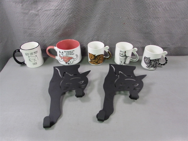 Cat Themed Mugs & Over The Door Hangers