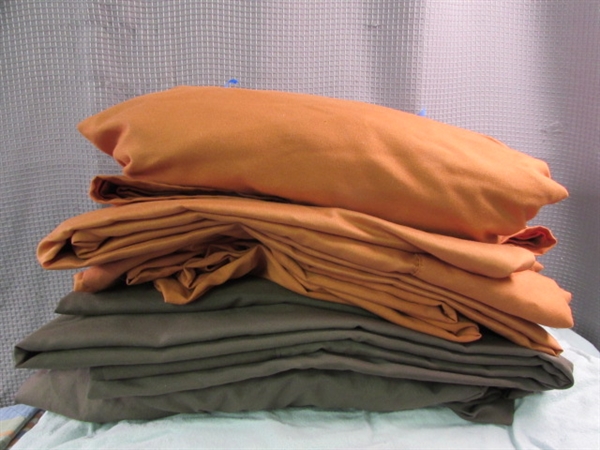 Flannel and Microfiber Sheet Sets, White Blanket, and Eddie Bauer Blanket & Sham