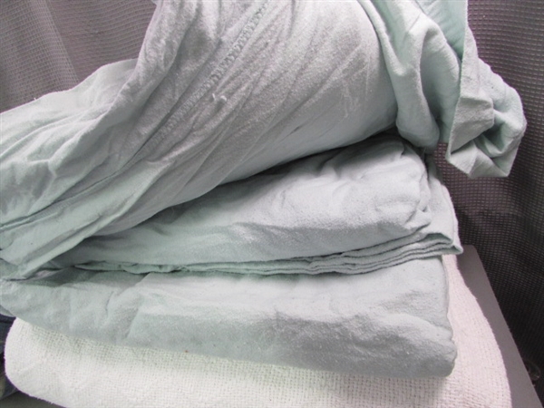 Flannel and Microfiber Sheet Sets, White Blanket, and Eddie Bauer Blanket & Sham