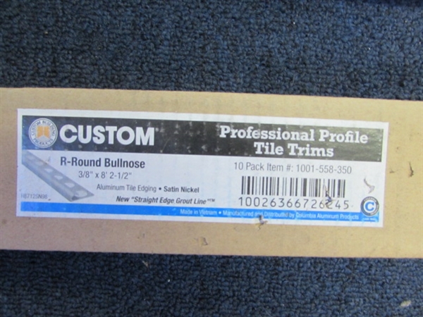 Custom R-Round Bullnose 3/8x 8' 2 1/2 Tile Trim & 1 Box Unlabeled 8'