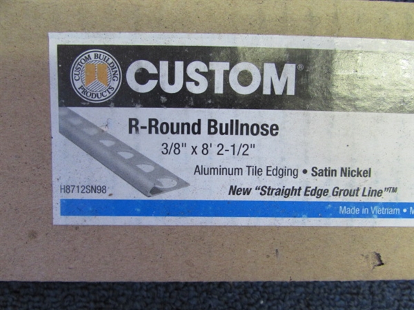 Custom R-Round Bullnose 3/8x 8' 2 1/2 Tile Trim & 1 Box Unlabeled 8'