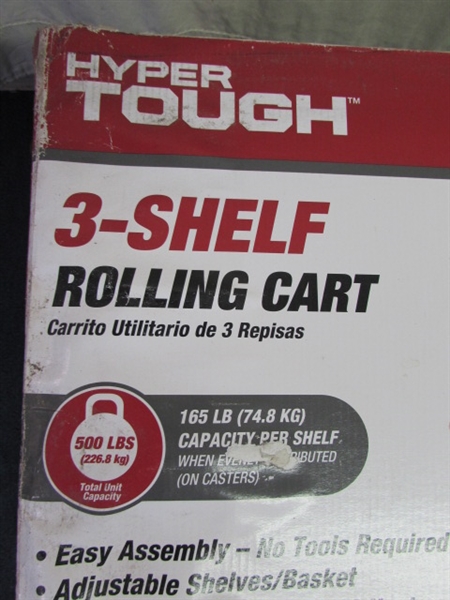 Hyper Tough 3-Shelf Rolling Wire Cart