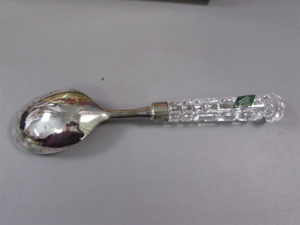 Sarah Peyton Glass Lazy Susan & Shannon Crystal Serving Spoon