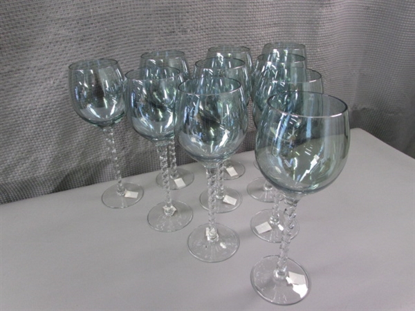 10 Royal Danube Hand Painted Crystal Glasses from Romania