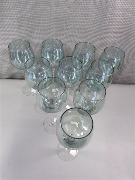 10 Royal Danube Hand Painted Crystal Glasses from Romania