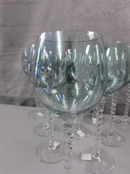 10 Royal Danube Hand Painted Crystal Glasses from Romania