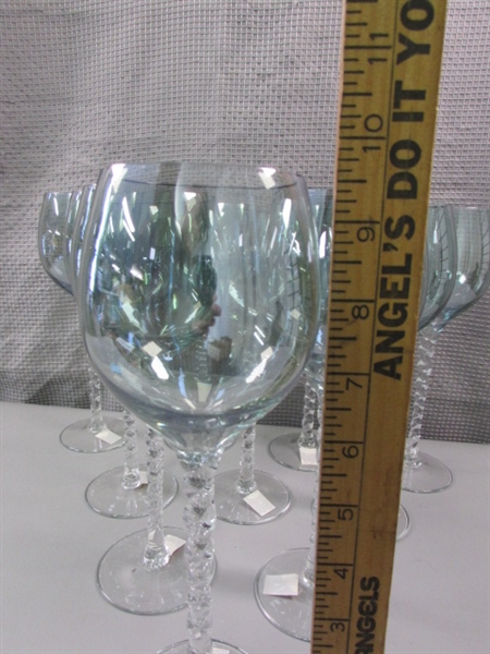 10 Royal Danube Hand Painted Crystal Glasses from Romania