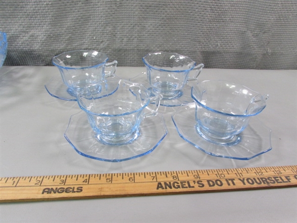 Vintage Transparent Ice Blue Dish Assortment