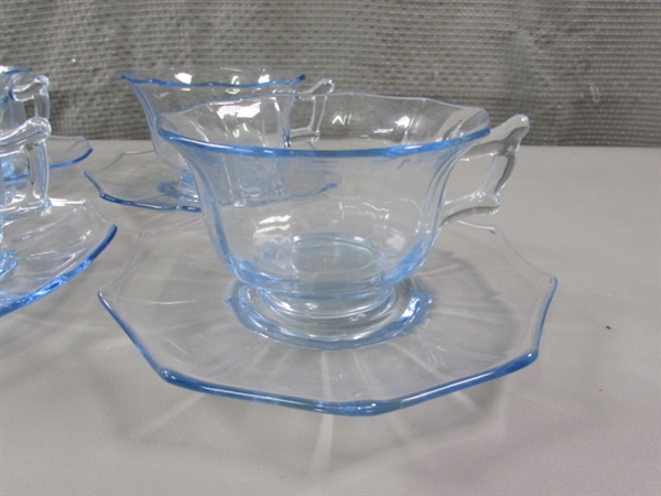 Vintage Transparent Ice Blue Dish Assortment