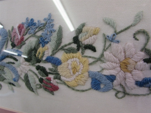 Floral Needlepoint Framed Art