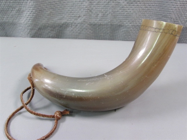 Pair of Vintage Carved Horns