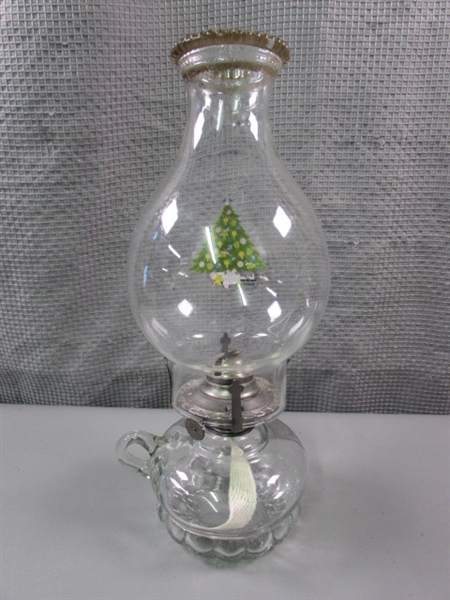 4 Oil Lamps - Glass & Metal