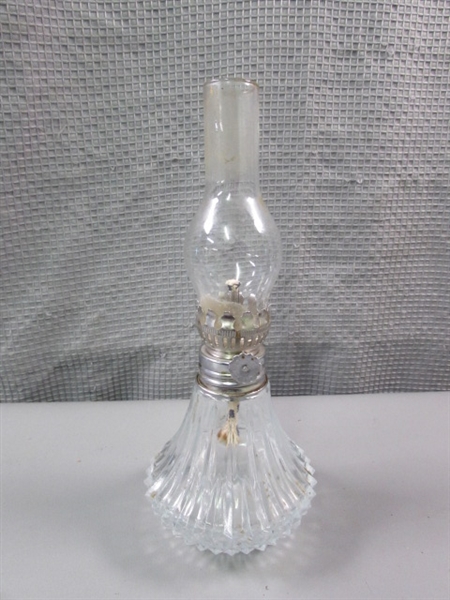 4 Oil Lamps - Glass & Metal