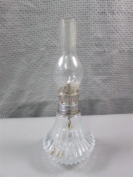 4 Oil Lamps - Glass & Metal