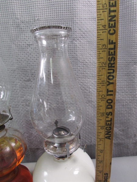 3 Glass Oil Lamps