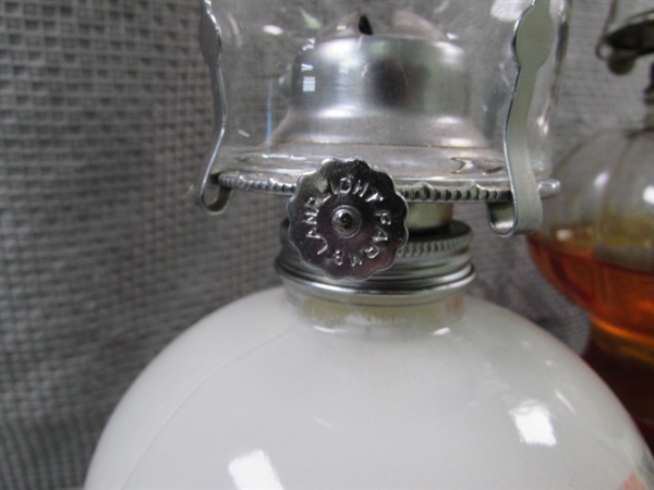 3 Glass Oil Lamps