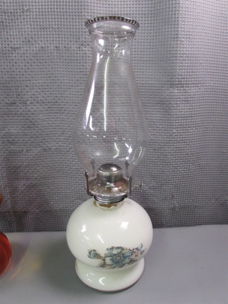 3 Glass Oil Lamps