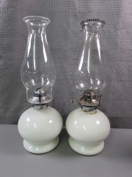 3 Glass Oil Lamps