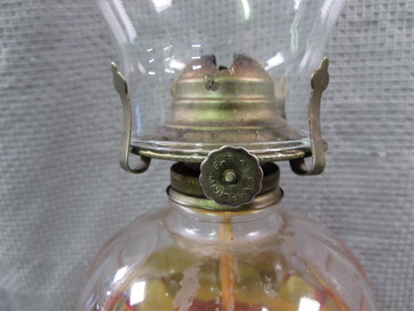 3 Glass Oil Lamps