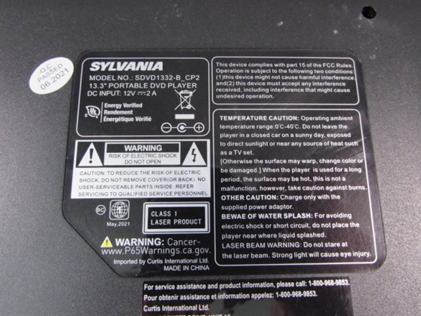 Sylvania Portable DVD Player